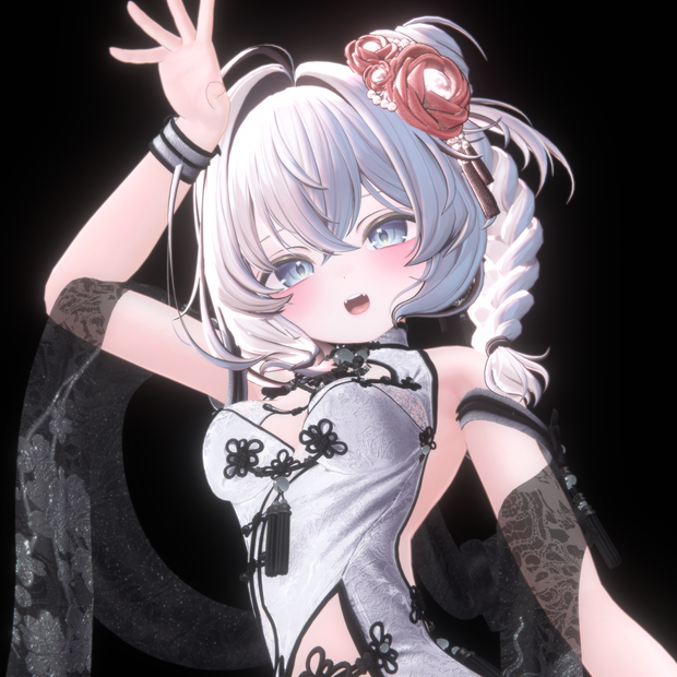 [3Dヘアモデル] Side Braid Bun Hair (8アバター対応)