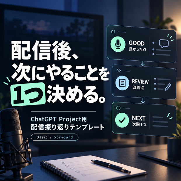 配信振り返りマネージャー｜個人配信者・VTuber向け ChatGPT Projectテンプレート