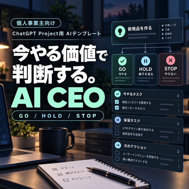 CEO / 経営判断｜個人事業主向け ChatGPT Project用テンプレート