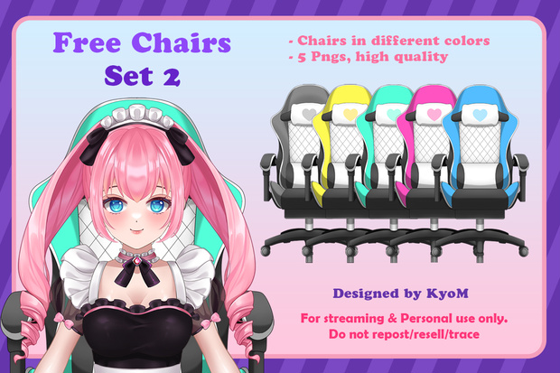 Chairs Set 2: Free Vtuber Streaming Asset