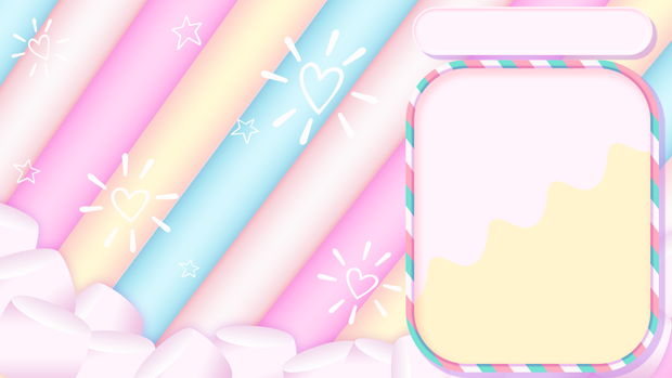 【フリー配布】可愛いマシュマロの配信用画面デザイン素材