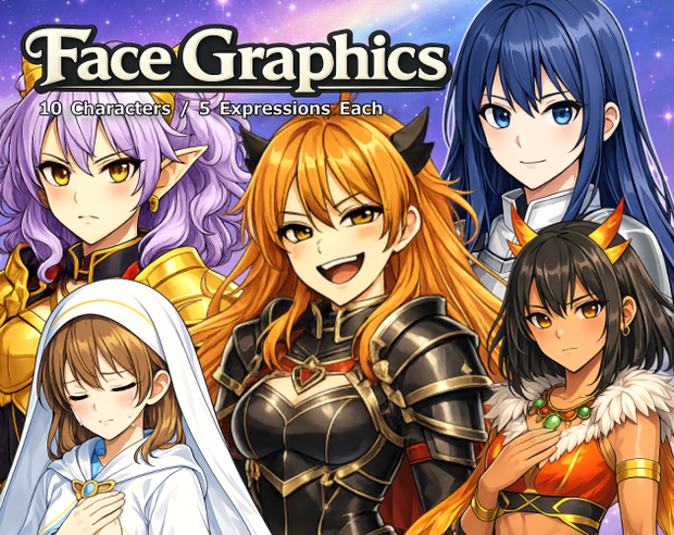 FG04｜Face Graphics 50点（透過PNG／商用OK） / Face Graphics x50 (PNG)