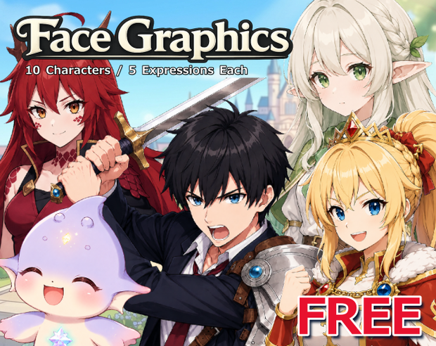 FR-16｜無料お試し FR-16｜顔グラフィック  50点（透過PNG）　FR-16 | Free Sample