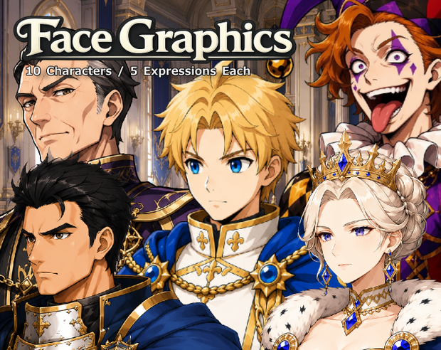 FG10｜Face Graphics 50点（透過PNG／商用OK） / Face Graphics x50 (PNG)