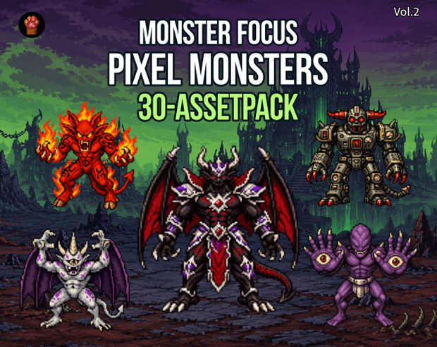 CP40-I31｜Monster Focus 30点（透過PNG／商用OK） / Monster Focus x30 (PNG)