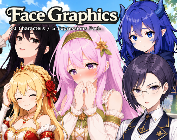 FGEX03｜Face Graphics EX 50点（透過PNG／商用OK） / Face Graphics EX x50 (PNG)