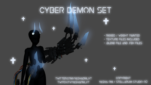 Cyber Demon Set - Tail, Horns, Claws