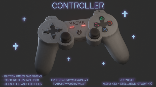Gaming controller - .FBX , .BLEND , unitypackage
