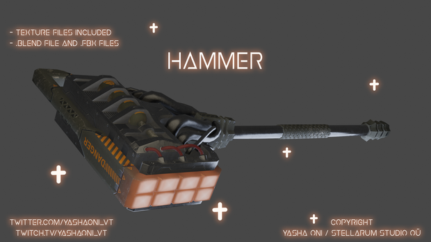 Tech Hammer - .FBX, .BLEND, UNITYPACKAGE