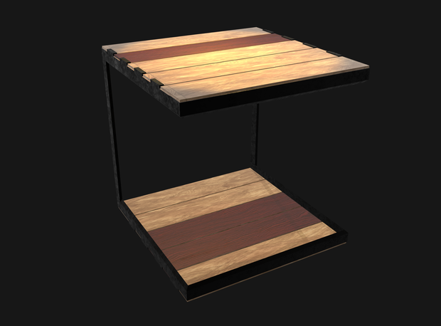 Industrial Wood Shelf(GLTF) for your metaverse contents