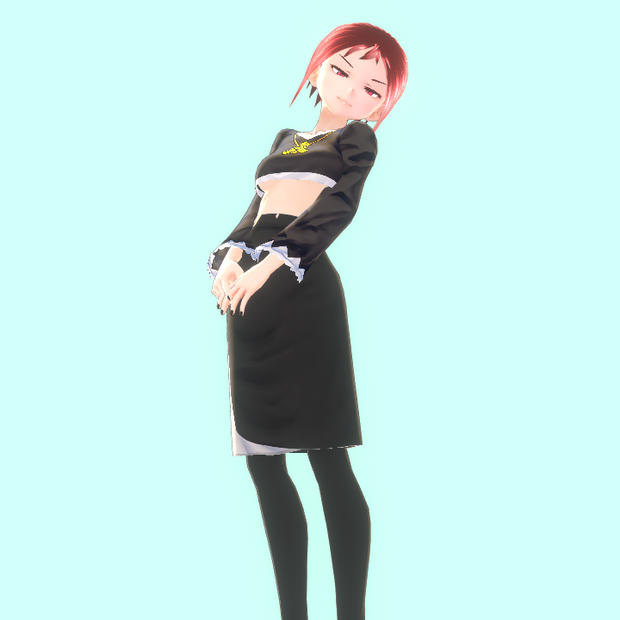 cutoff top and skirt