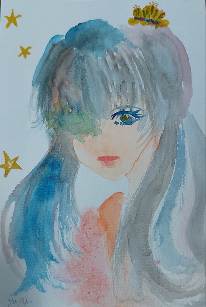 女の子 オリジナル 透明水彩 原画 手描きイラスト - yuyu-masute - BOOTH