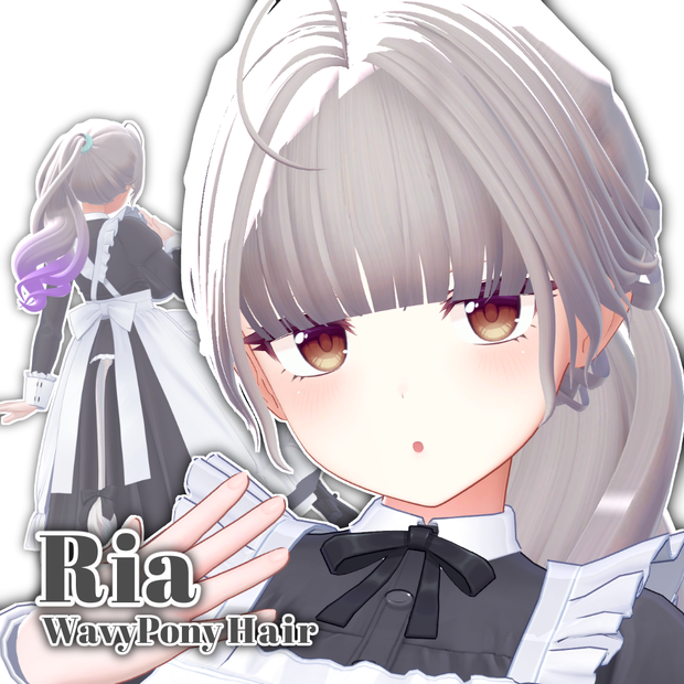 【11 avatars】Ria WavyPony Hair【VRC Hair】