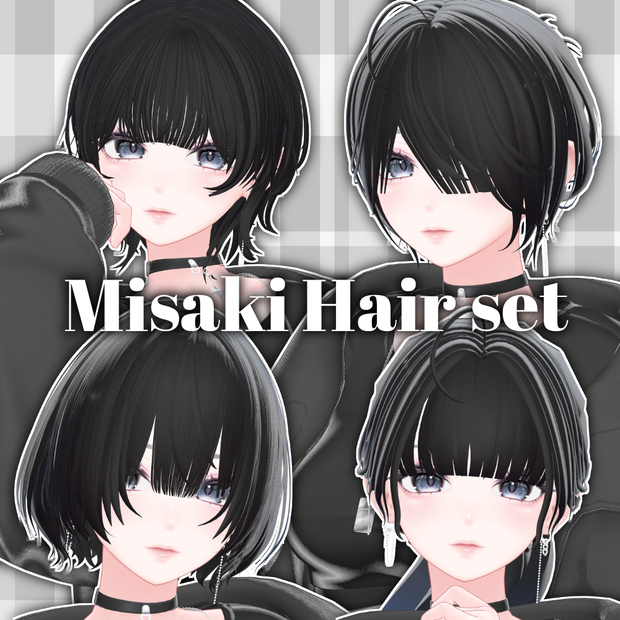 Misaki Hair set【VRC Hair】