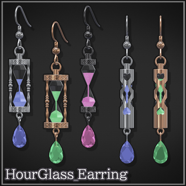 【VRChat想定】HourGlass_Earring【Phys Bone対応】