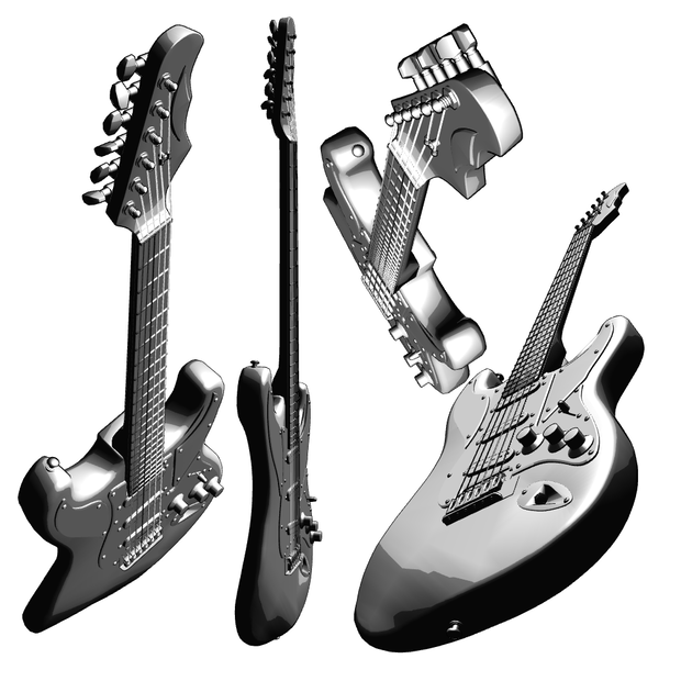 【無料】エレキギター３DCGデータ　ver.1