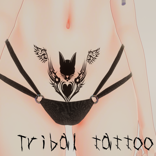 キャットトライバルタトゥー Cat tribal tatto 淫紋