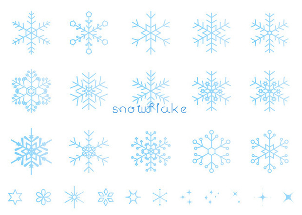 雪の結晶のイラストセット2【PNG素材】