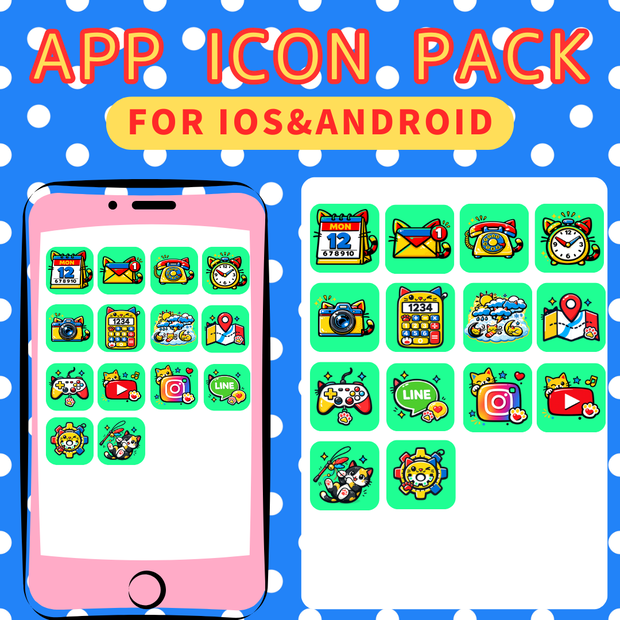 APP ICON PACK（ポップアート猫）