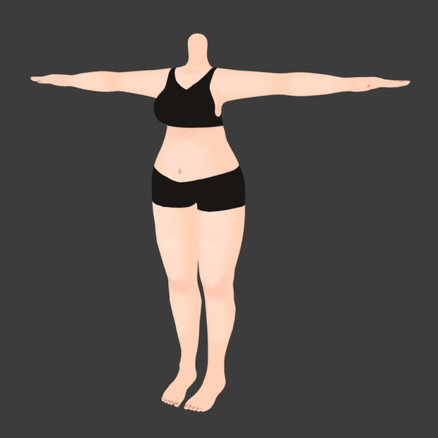 Rigged Female Base Body (Chubby) SFW+NSFW