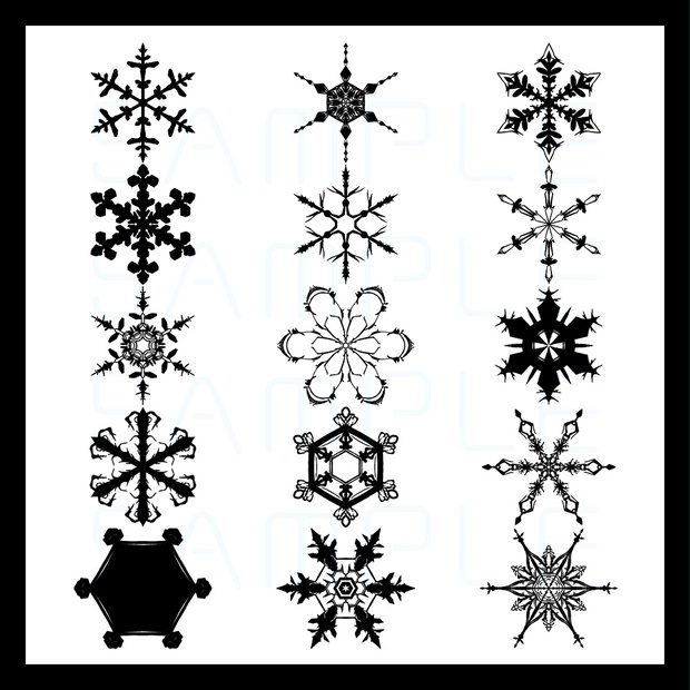 装飾】雪の結晶素材セット - Snowflake Material set【15種類】 - Hisui777 - BOOTH