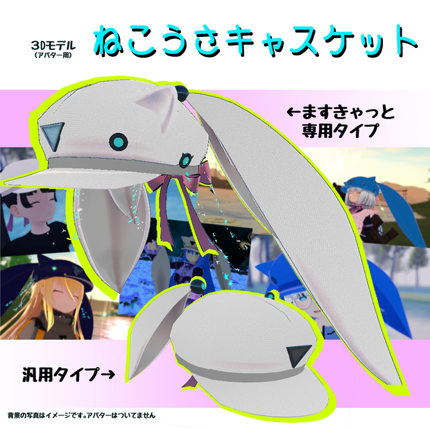 ねこうさキャスケット（pyhsbone対応）