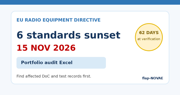EU RED 6規格 失効影響チェック｜2026年11月15日対応 Excel