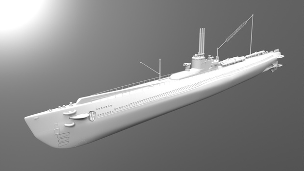 日本海軍潜水艦 伊号58　1/1000　STL　データ