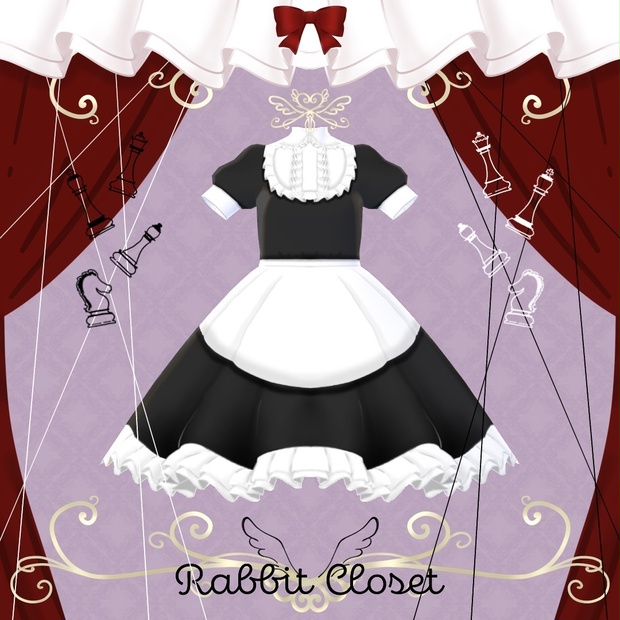 クラシカルメイド服【VRoid用衣装】