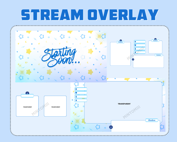 Little Star Static Stream Overlay ┃Streamelements, OBS, Twitch, YouTube, Facebook