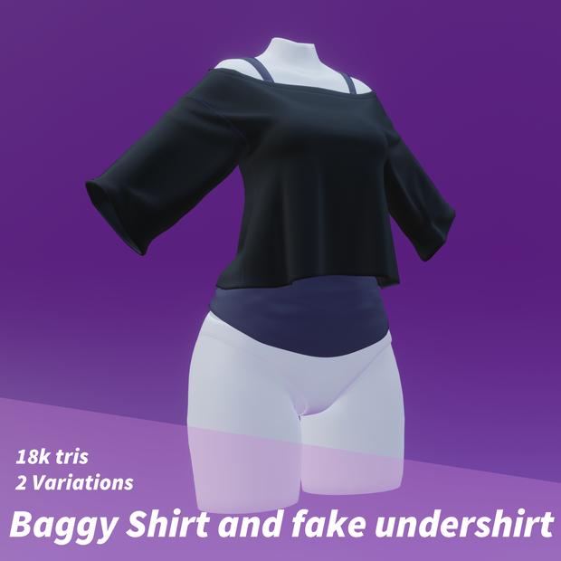 Baggy Shirt with fake undershirt (2 versions)