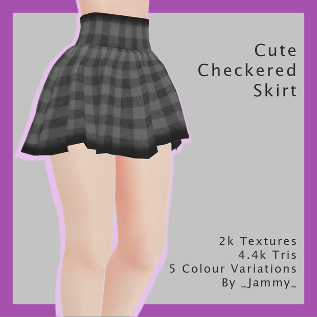 [VRChat] Cute Checkered Skirt - with 5 Colour Variations by _Jammy_