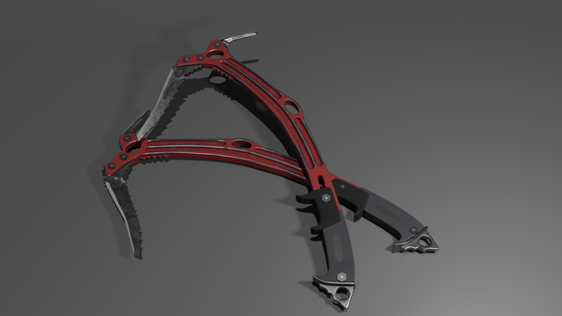 Red Rebel ice pick, レッド反逆者アイスピック (Climbing pickaxe)