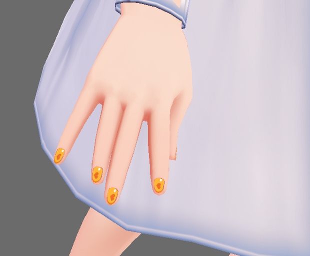 Yellow nail polish with heart shape