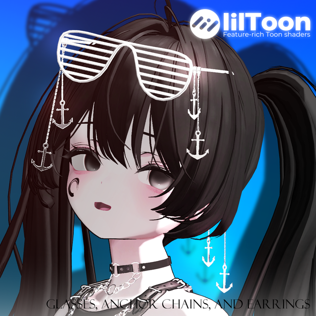 fashion Glasses, Anchor Chains, and Chain Earrings 