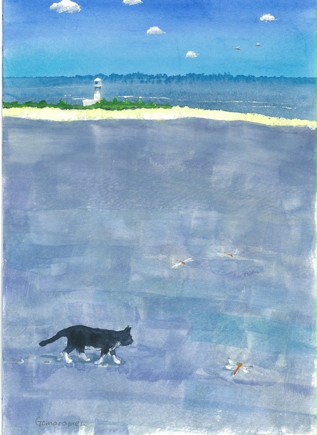 水彩画 原画 祭り 644＊バラの山下公園 水彩画 原画 透明水彩画 （水彩画原画 湘南