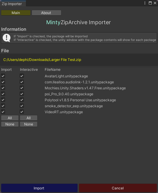 MintyZipArchive Importer