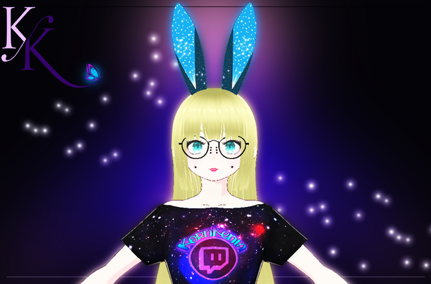  Light blue shiny bunny ears