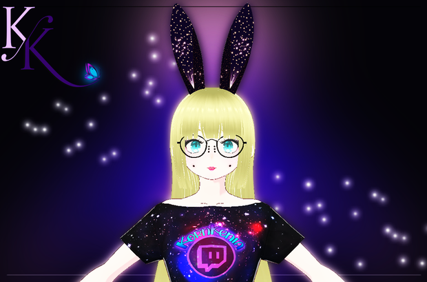 Dark blue shiny bunny ears