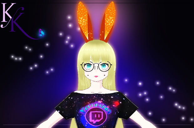 Orange shiny bunny ears