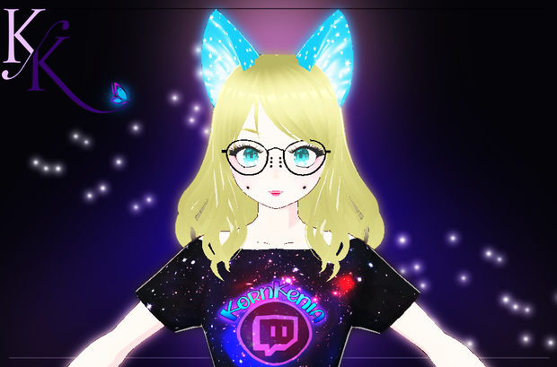 Light blue glowing cat ears