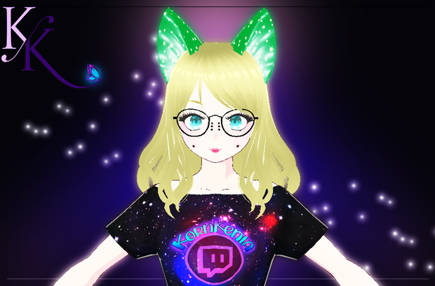 Green glowing cat ears