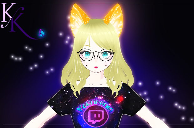 Orange shiny cat ears