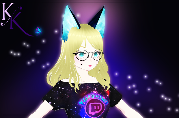 Cyan blue cat ears