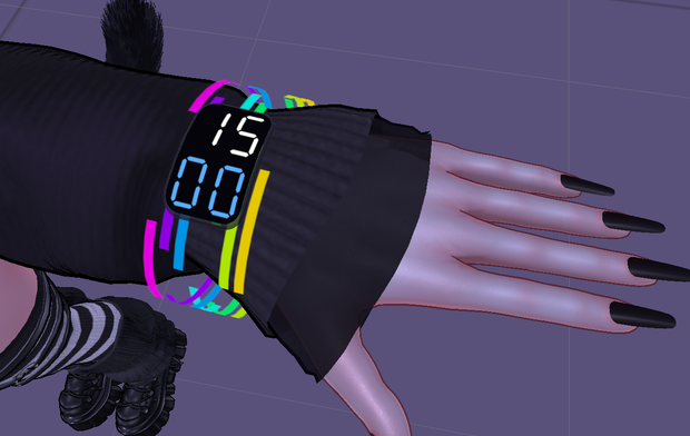 LEDバンド腕時計 Animated Watch｜リアルタイム時刻表示｜レインボー/単色｜12h/24h｜PC Only