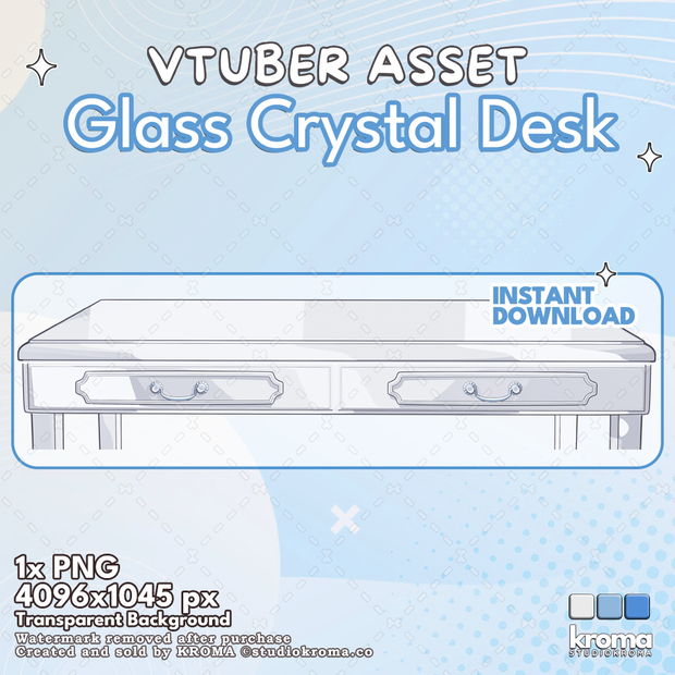 VTUBER ASSET | Glass Crystal Desk
