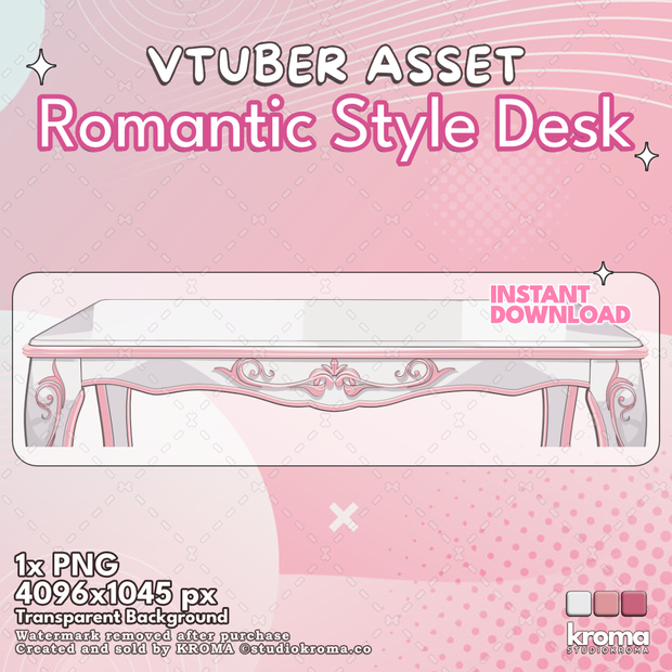 VTUBER ASSET | Romantic Style Desk