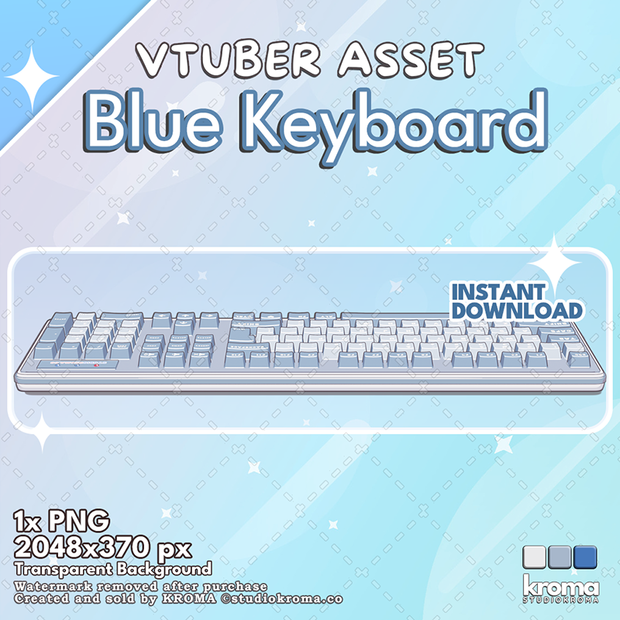 VTUBER ASSET | Blue Keyboard