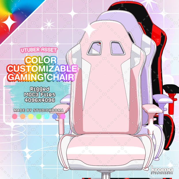 VTUBER ASSET | Gaming Chair (Color Customizable + Rigged)