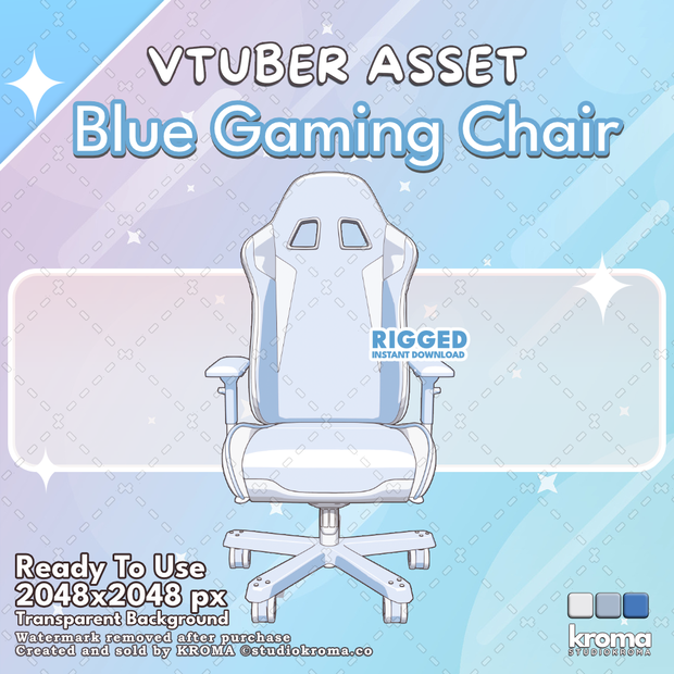 VTUBER ASSET | Blue Gaming Chair (Rigged)